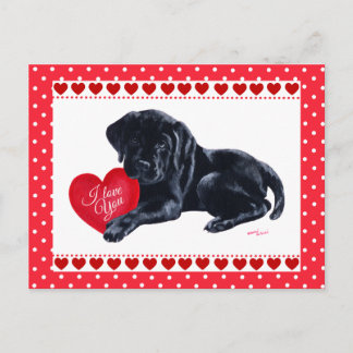 Black Lab Puppy Valentine's Day card