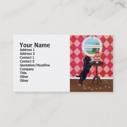Black Lab Puppy with Cupcakes Business Card