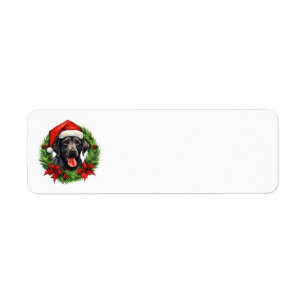 Black lab retriever holiday wreath label