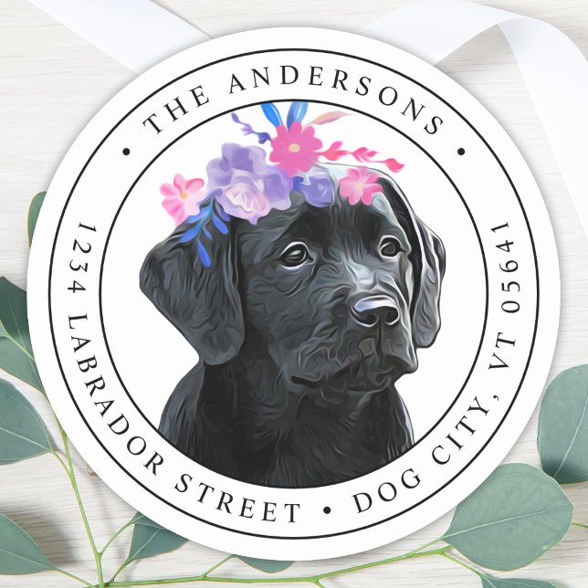 Black Lab Retriever Return Address Label (Creator Uploaded)