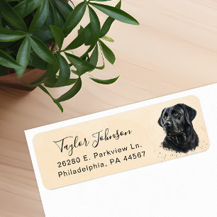 Black Lab Return Address Label