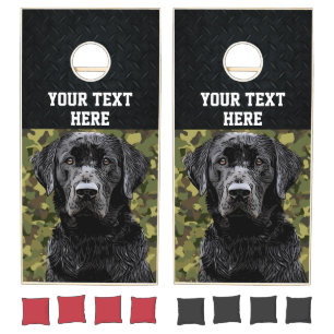 Black Lab Rugged Camo Name Cool Dog Animal Pet  Cornhole Set