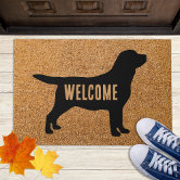 Black dog doormat sale