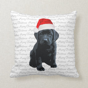 black labrador christmas pillow