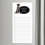 Black Lab Shopping List  Magnetic Notepad<br><div class="desc">Adorable things to fetch Black Lab dog with a black chalkboard frame personalized with your name.</div>