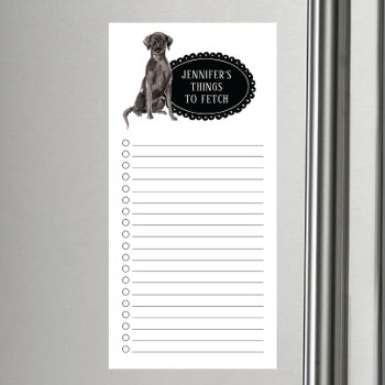 Black Lab Shopping List  Magnetic Notepad by invitationstop at Zazzle