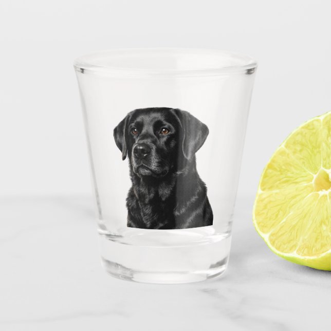 Black Lab Shot Glass (Front)