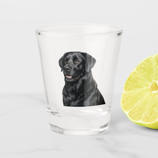 Black Lab Shot Glass (Front)