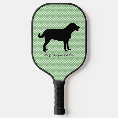 Black Lab Silhouette Personalized Text Pickleball Paddle