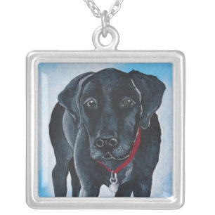 Black Lab Silver Plated Necklace