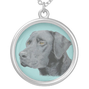 Black Lab Silver Plated Necklace