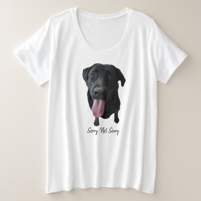Black Lab Smiling Tongue Out Plus Size T-Shirt (Design Front)