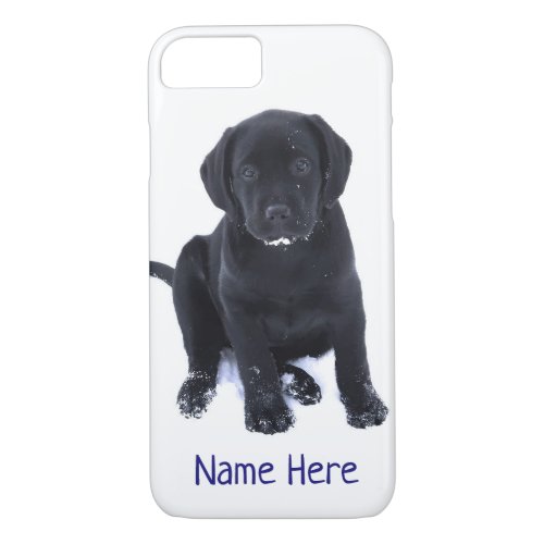 Black Lab _ Snow Puppy iPhone 87 Case