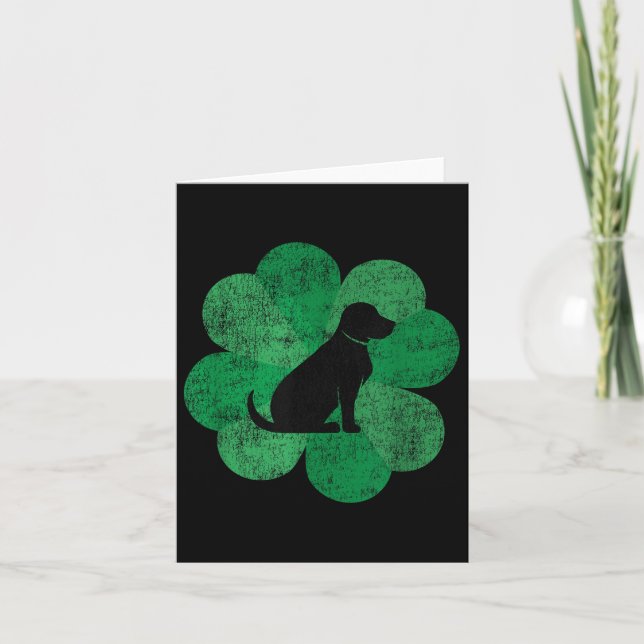 Black Lab St. Patricks Day Shirt - Retro Labrador  Card (Front)