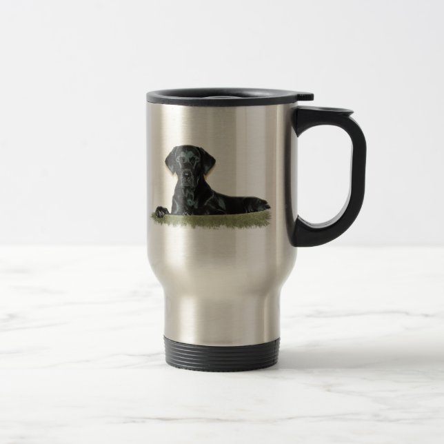 Black Lab Stainless Steel Travel Mug (Right)