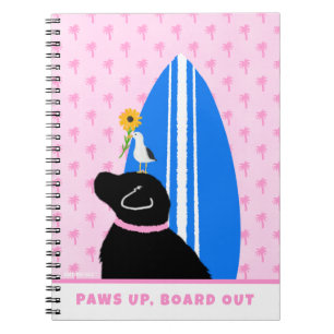 Black Lab Surf DogSpiral Notebook