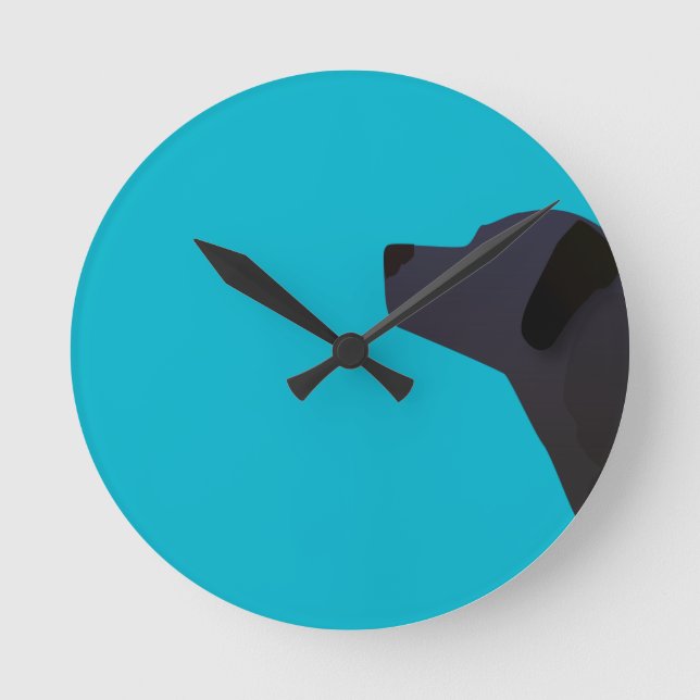 Black Lab Templates Ready to Customize Round Clock (Front)
