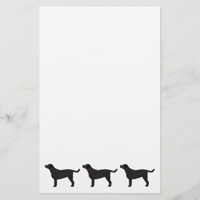 Black Lab Templates Ready to Customize Stationery (Front)