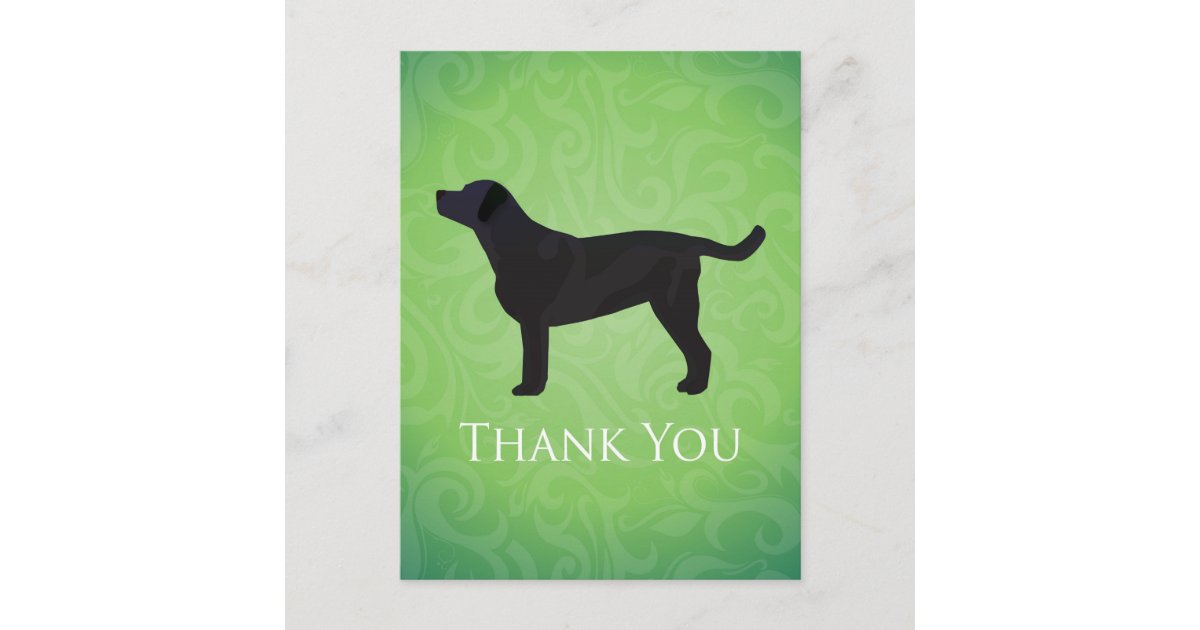 Black Lab Thank You Card Zazzle