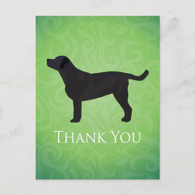 Black Lab Thank You Card Zazzle