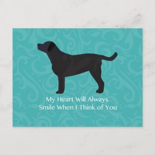Black Lab Thinking of You Design Postcard