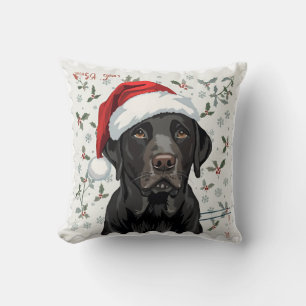 Black lab throw pillow