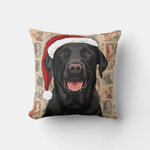 Black lab throw pillow
