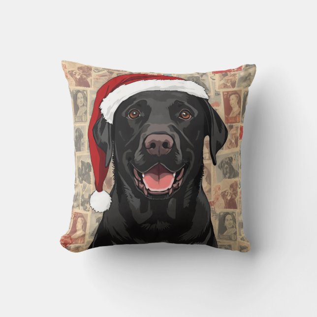Black lab throw pillow (Front)