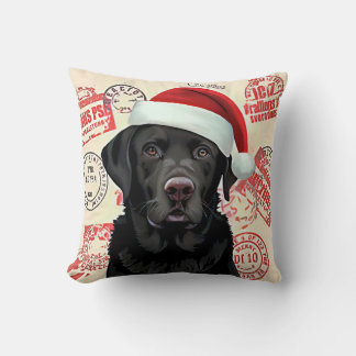 Black lab throw pillow