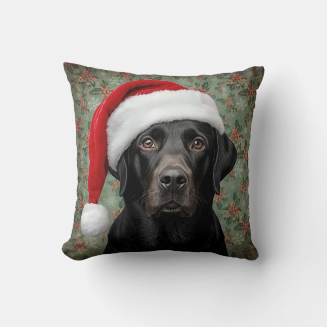 Black lab throw pillow (Front)
