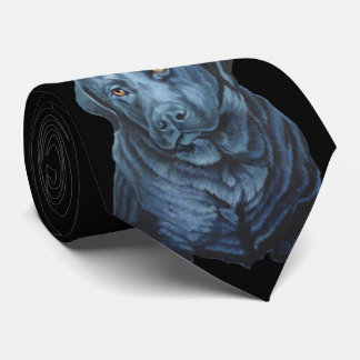 Black Lab Ties Stylish Blue Dog Art Neckties