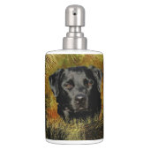 Black Lab Toothbrush Holder/Soap Dispenser Set (Front)