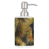 Black Lab Toothbrush Holder/Soap Dispenser Set (Right)