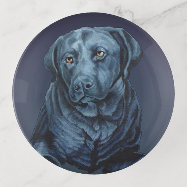Black Lab Tray English Labrador Retriever Plate (Front)