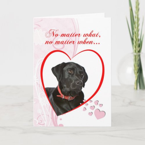 Black Lab Valentine Holiday Card