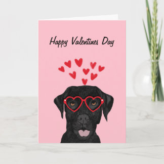 Black Lab valentines day card - labrador retriever