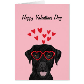 Black Lab valentines day card - labrador retriever
