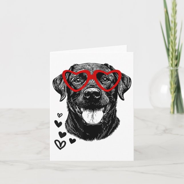 Black Lab Valentines Day For Dog Pet Lover Men Wom Card (Front)