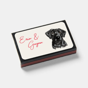 Black lab watercolor Wedding Matchbox Favors Matchboxes