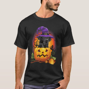 Black Lab Witch Pumpkin Halloween Dog Lover Costum T-Shirt