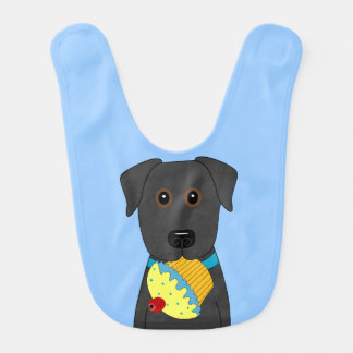 Black Lab with Cupcake Baby Bib