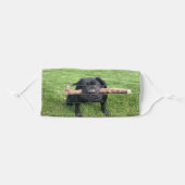 Black Lab with two sticks Dog Photo Adult Cloth Face Mask (Front, Folded)