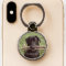 Black Lab with two sticks Dog Photo Ring Holder