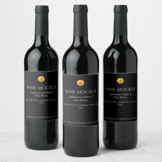 Black Label Elegant Custom Wine Labels