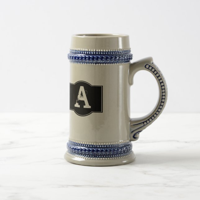Black Label Monogrammed Beer Stein (Right)
