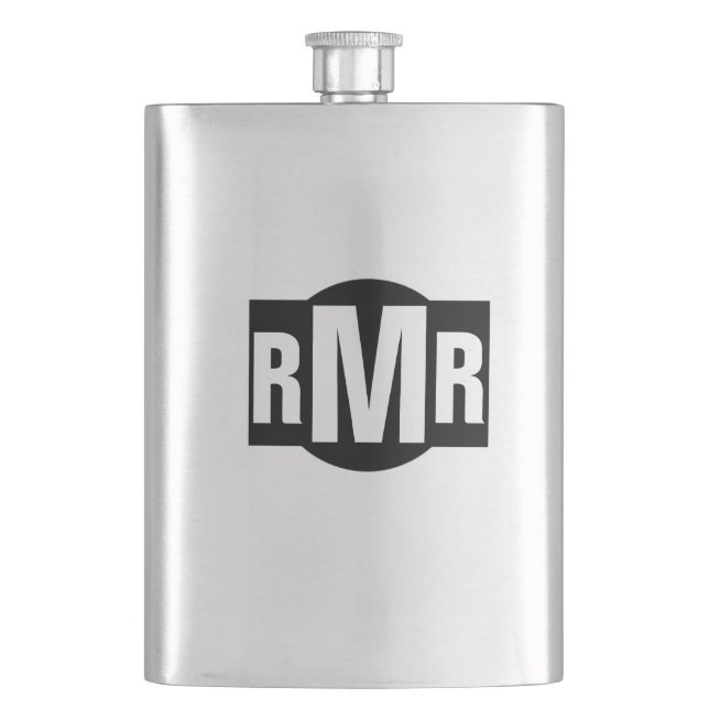 Black Label Monogrammed Flask (Front)