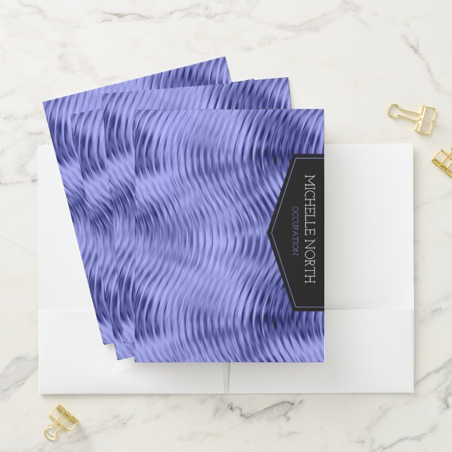 Black Label on Rippled Blueberry ID392 Pocket Folder (In Situ)