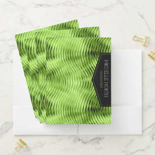 Black Label on Rippled Lime ID392 Pocket Folder
