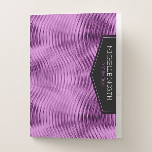 Black Label on Rippled Plum ID392 Pocket Folder