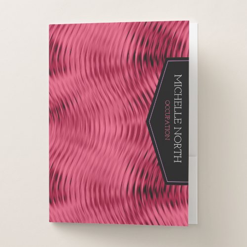 Black Label on Rippled Raspberry ID392 Pocket Folder